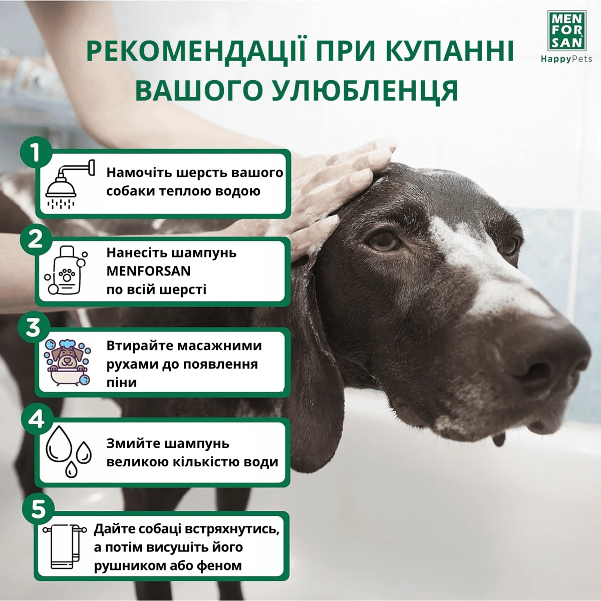Шампунь для собак MENFORSAN, з алое вера