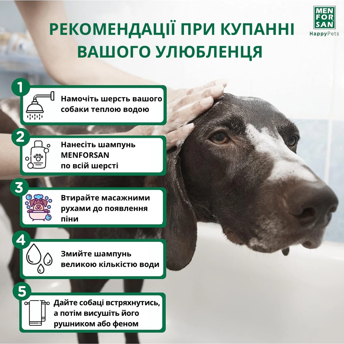 Шампунь для собак MENFORSAN, з вівсом, 5 л