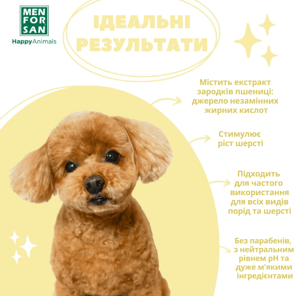 Шампунь для собак MENFORSAN, із зародками пшениці для цуценят