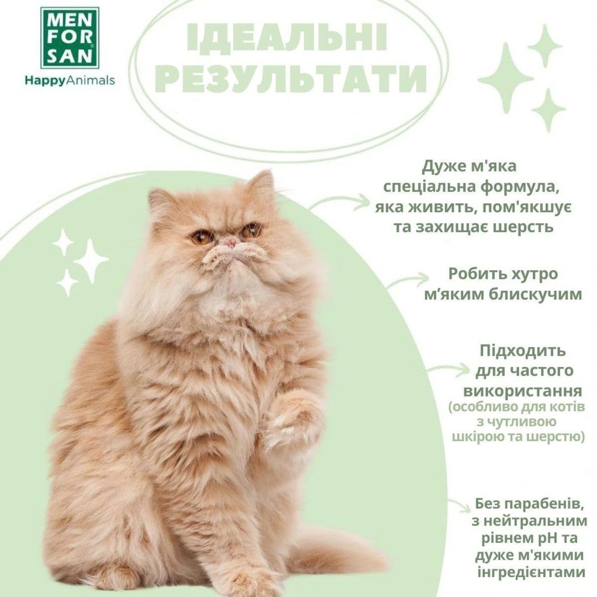 Шампунь для кошек MENFORSAN, очень мягкий экологичный