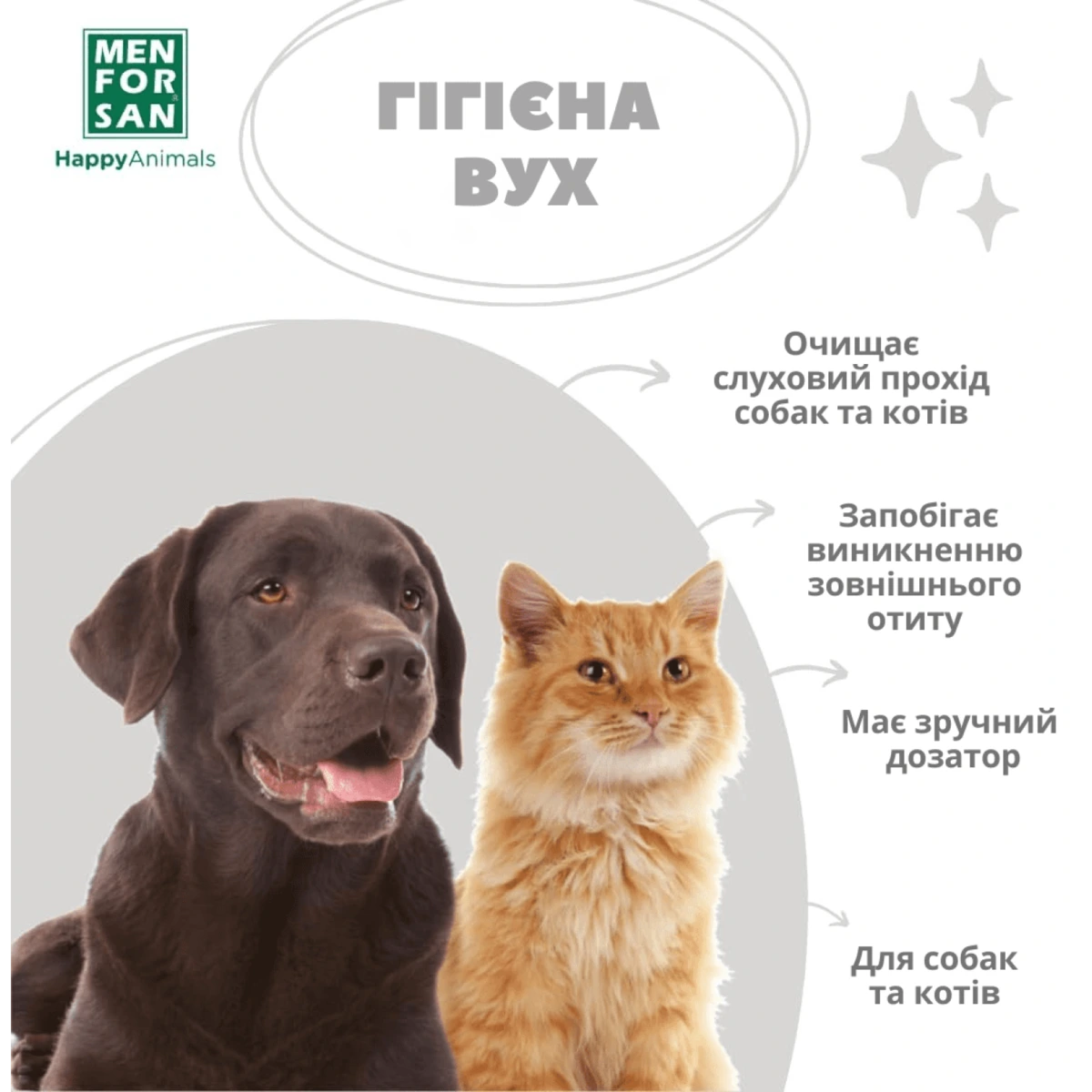 Засіб для очищення вух MENFORSAN, для собак та котів