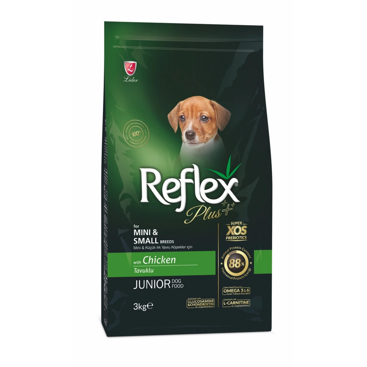 Корм для собак Reflex Plus, для цуценят малих порід з куркою, 3кг