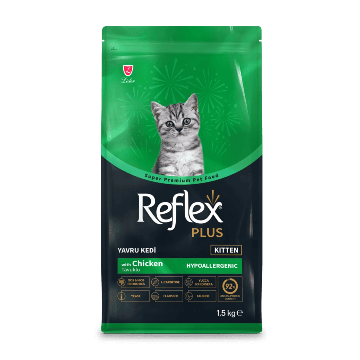 Корм для котів Reflex Plus, для кошенят, з куркою, 1.5 кг
