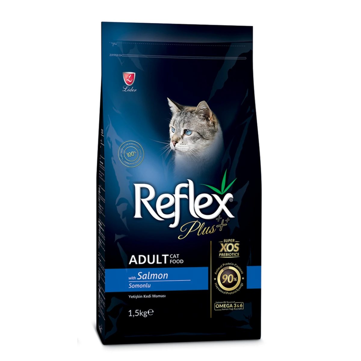 Корм для котів Reflex Plus, з лососем, 1.5 кг