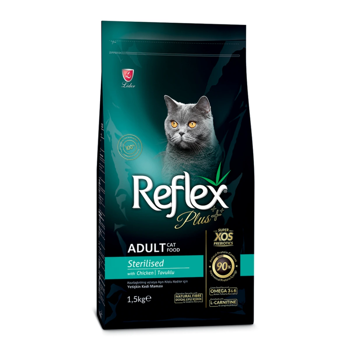 Корм для котів Reflex Plus для стерилізованих кішок, Курка, 15 кг