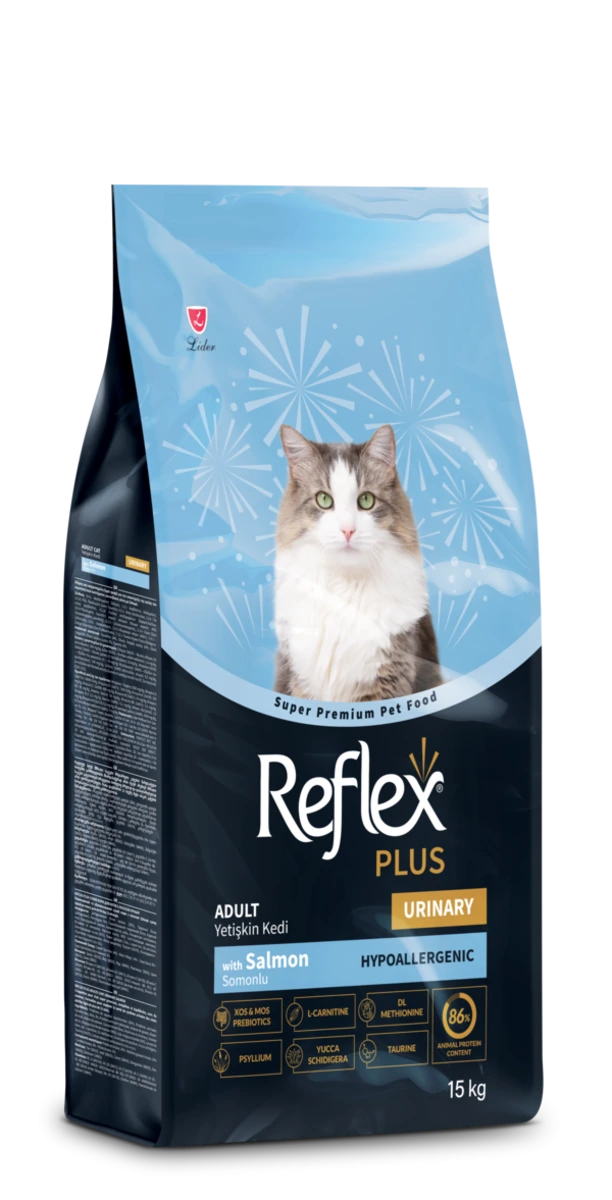 Корм для котів Reflex Plus Урінарі, з лососем, 15 кг