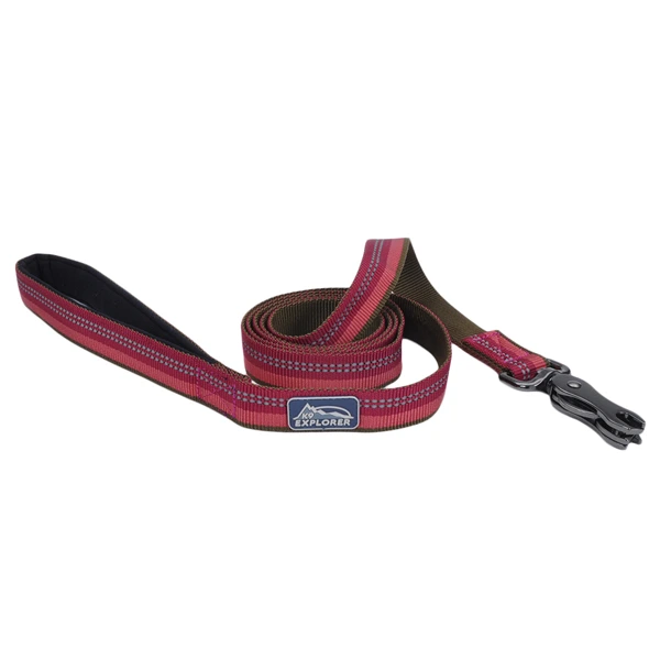 Світловідбивний повідець для собак Coastal K9 Explorer Leash, Малиновий, 2.5смХ1.8м