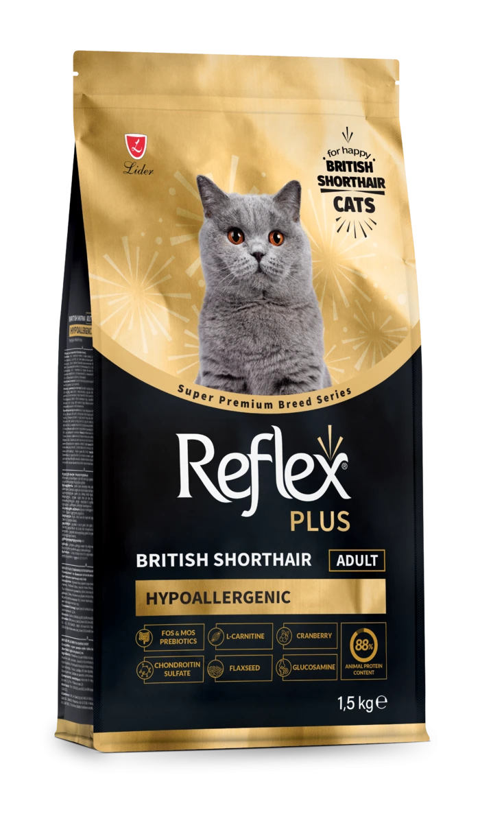 Сухий корм для дорослих котів Reflex Plus для британських короткошерстих, 1.5 кг
