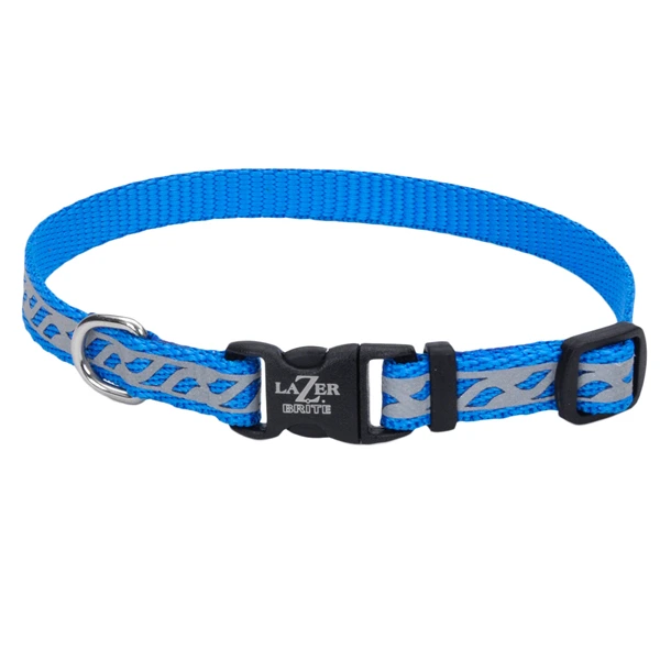 Нашийник для собак Coastal Lazer Brite Reflective Collar, Блакитна хвиля, 1х20-30см