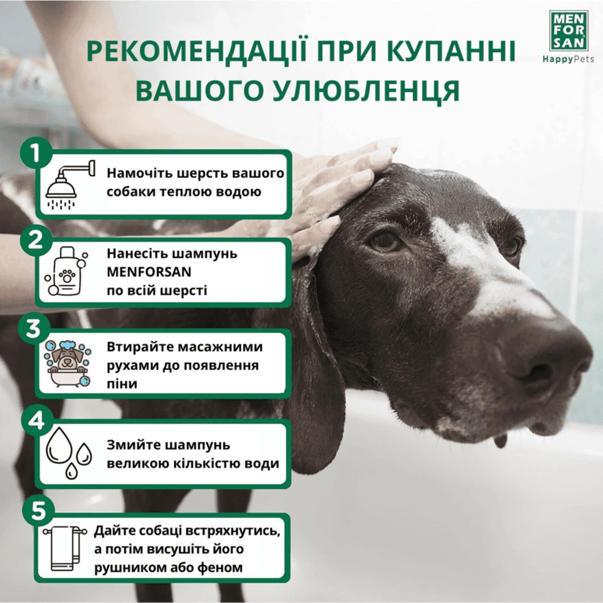 Шампунь для собак MENFORSAN, з маслом макадамії