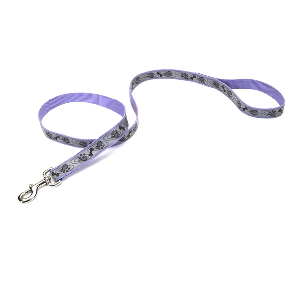 Поводок для собак Coastal Lazer Brite Reflective Leash, Фиолетовый с лапой и костью