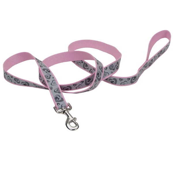 Повідець для собак Coastal Lazer Brite Reflective Leash, Серця рожевий