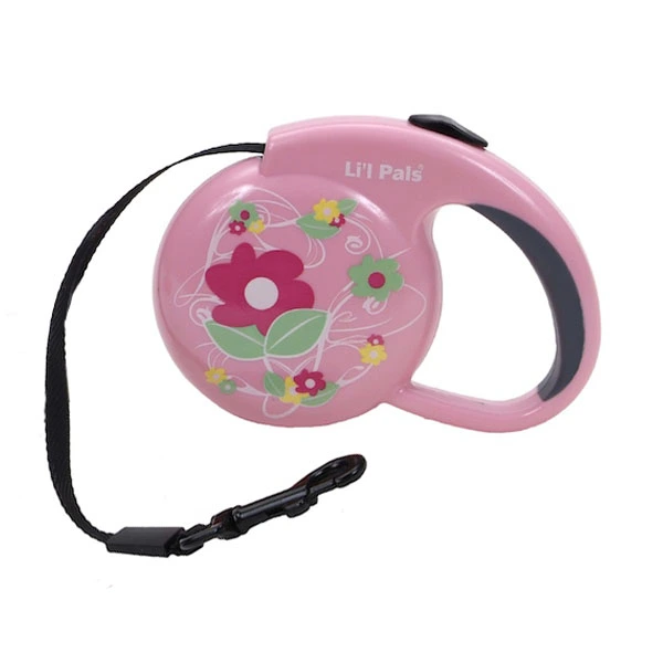 Рулетка для собак Coastal Li`l Pals Fashionable Leash, Рожева квітка, до 7кг, 3.6м