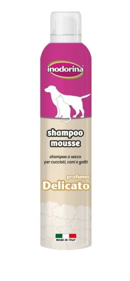 Шампунь-мус для собак та котів Inodorina Shampoo Mousse, Делікато