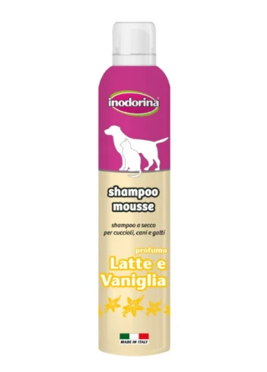 Шампунь-мус для собак та котів Inodorina Shampoo Mousse, Ваніль та молоко