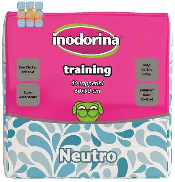 Пелюшки для собак Inodorina Training Pads Neutro, З нейтральним ароматом, 60х90 см, 40 шт
