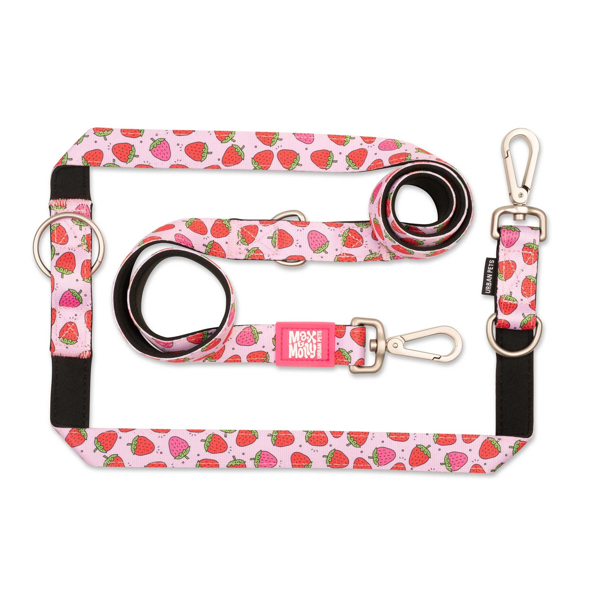 Повідець для собак Max & Molly Multi-Function Leash, Strawberry Dream, M