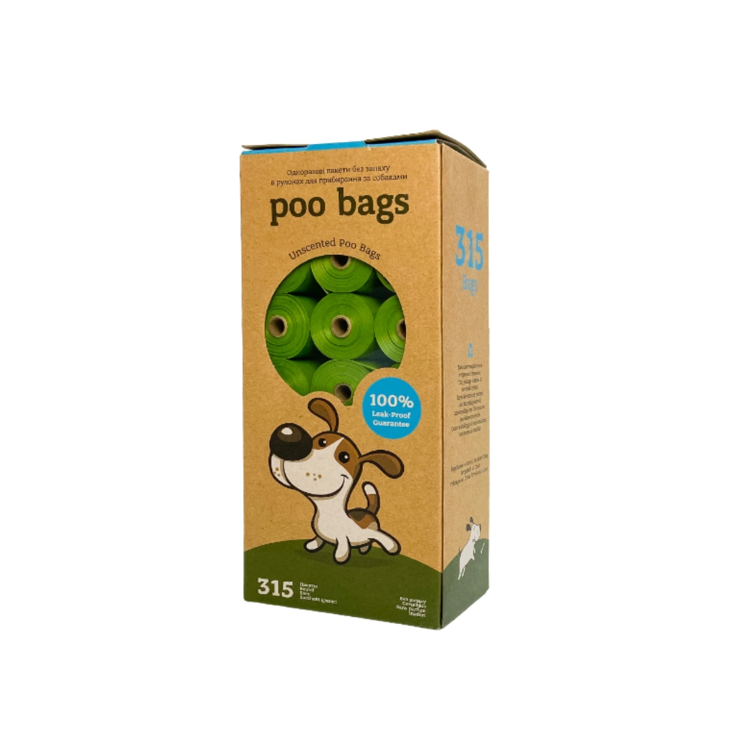 Пакети для прибирання Poo Bags, без запаху, 315 шт