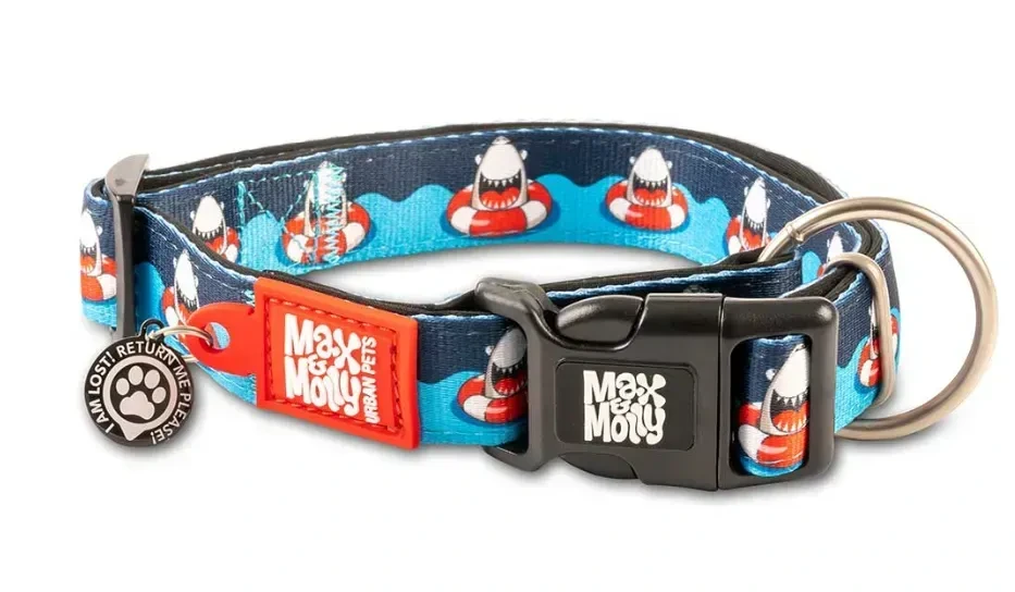 Нашийник для собак Max & Molly Smart ID Collar, Шалена акула, розмір M