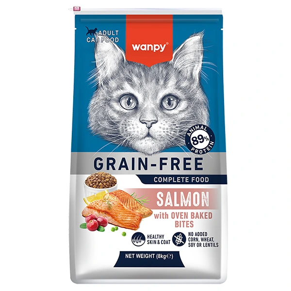 Сухий корм для котів Wanpy Adult Cat Grain Free, Лосось, 8 кг
