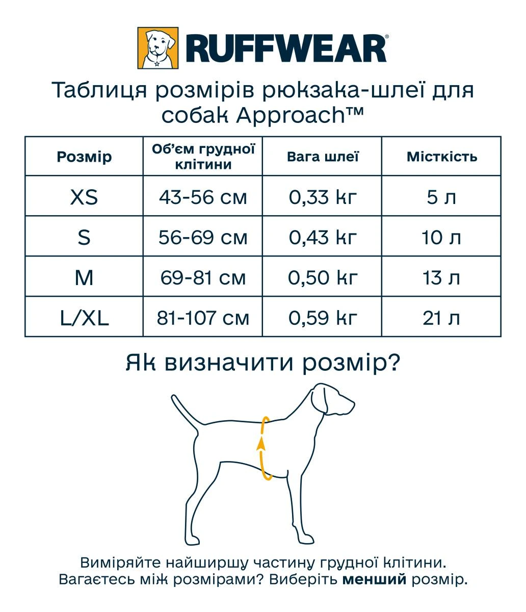 Шлейка-рюкзак для собак Ruffwear Approach™ XS Синій