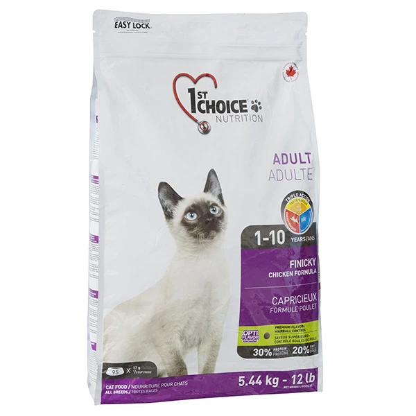 Корм для котів 1st Choice Adult Finicky Chicken, для вибагливих та активних, 5.44 кг