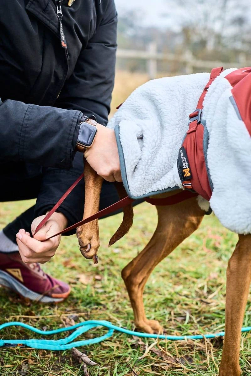 Флісова куртка для собак Trekking fleece jacket Non-stop dogwear Сірий/Винний/Бірюзовий 40