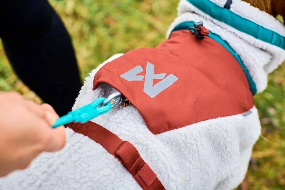 Флісова куртка для собак Trekking fleece jacket Non-stop dogwear Сірий/Винний/Бірюзовий 40