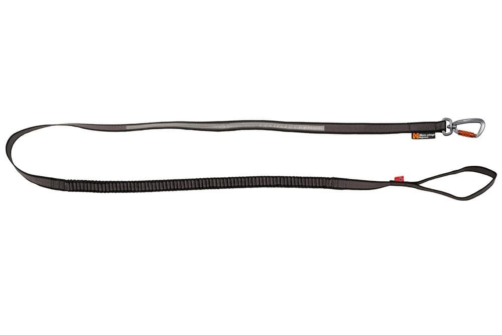 Повідець для собак Touring bungee leash Non-stop dogwear Чорний/Сірий 1,2 м/13 мм