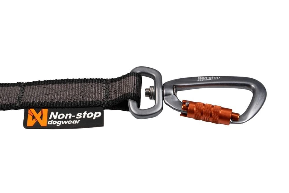 Повідець для собак Touring bungee leash Non-stop dogwear Чорний/Сірий 1,2 м/13 мм