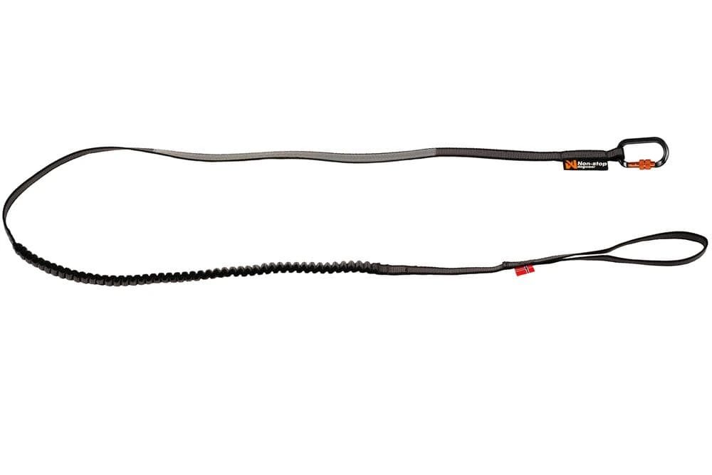 Повідець для собак Touring bungee leash Non-stop dogwear Чорний/Сірий 1,2 м/13 мм