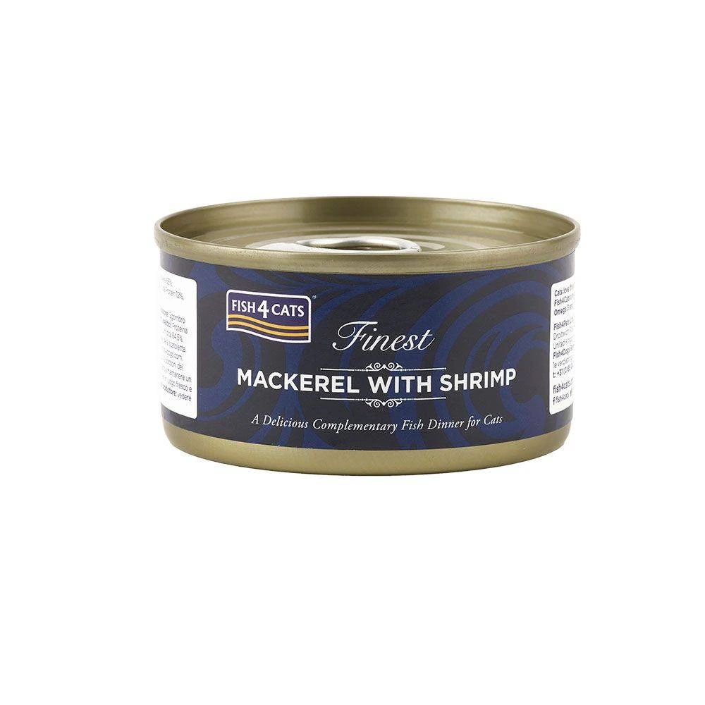 Натуральний вологий корм для котів Fish4Cats Finest Скумбрія з креветками 70 г