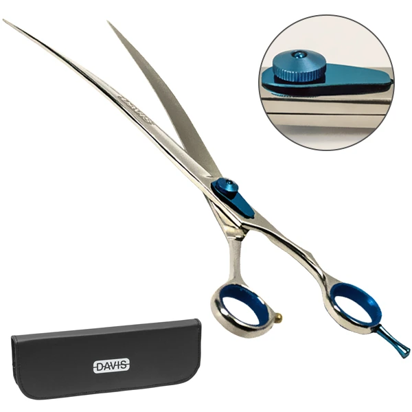 Ножиці для собак Davis Extreme Edge BLUE, вигнуті