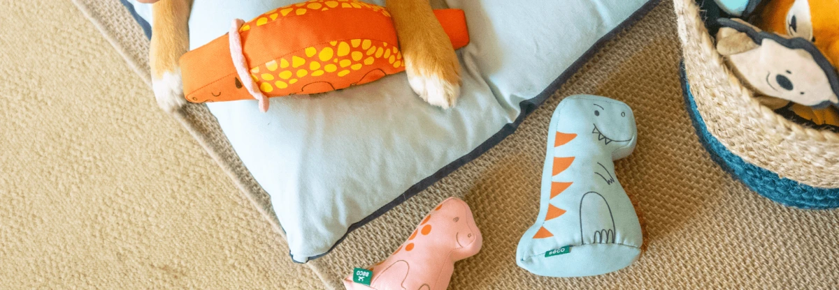 М'яка іграшка для собак Beco Pets Малюк Динозавр Рожевий S