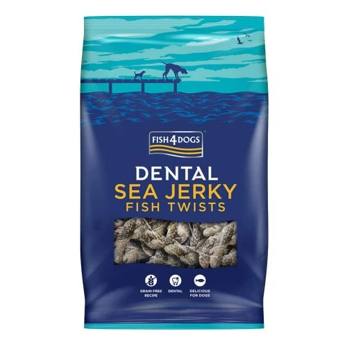 Натуральні ласощі для собак з 100% Шкіри Білої Риби Fish4Dogs Sea Jerky Рибні косички 500 г