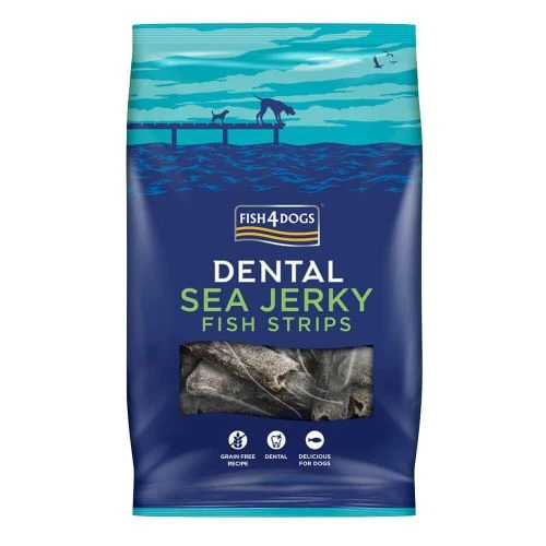 Натуральні ласощі для собак з 100% Шкіри Білої Риби Fish4Dogs Sea Jerky Рибні смужки 500 г
