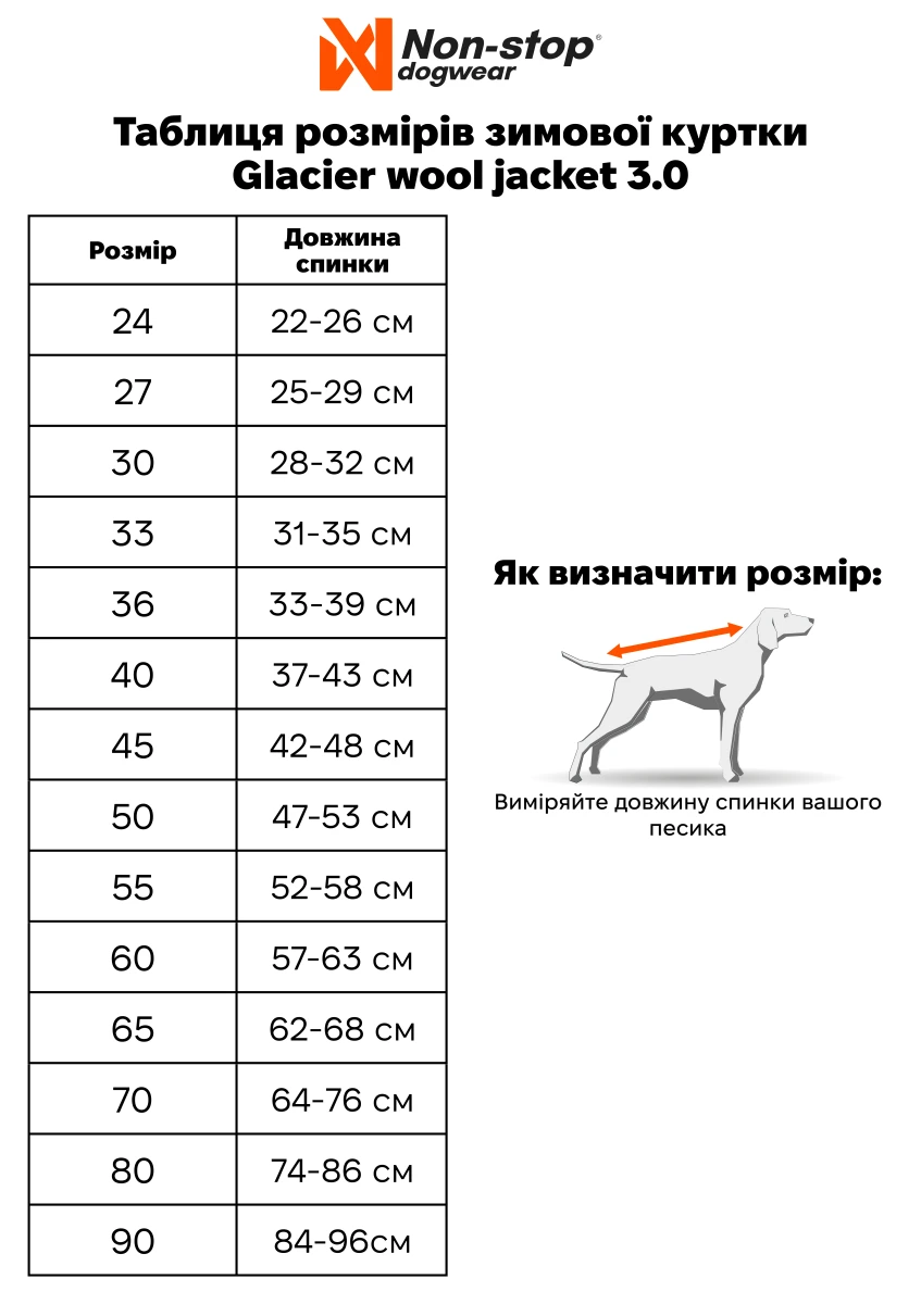 Зимова куртка для собак Glacier wool jacket 3.0 Non-stop dogwear Сірий 45