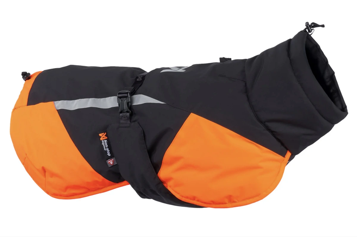 Тепла зимова куртка для собак Glacier jacket 3.0 Non-stop dogwear Чорний/Помаранчевий 45