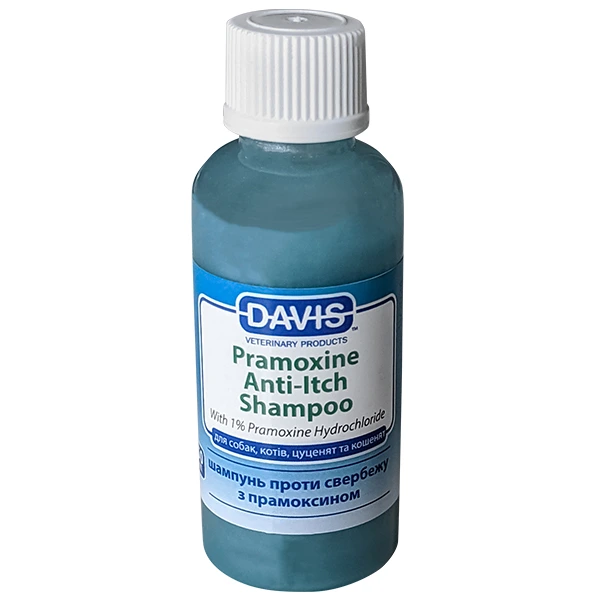Шампунь для собак і котів Davis Veterinary Pramoxine Anti-Itch Shampoo, від свербежу з 1% прамоксином, 5 мл